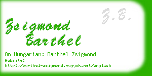 zsigmond barthel business card